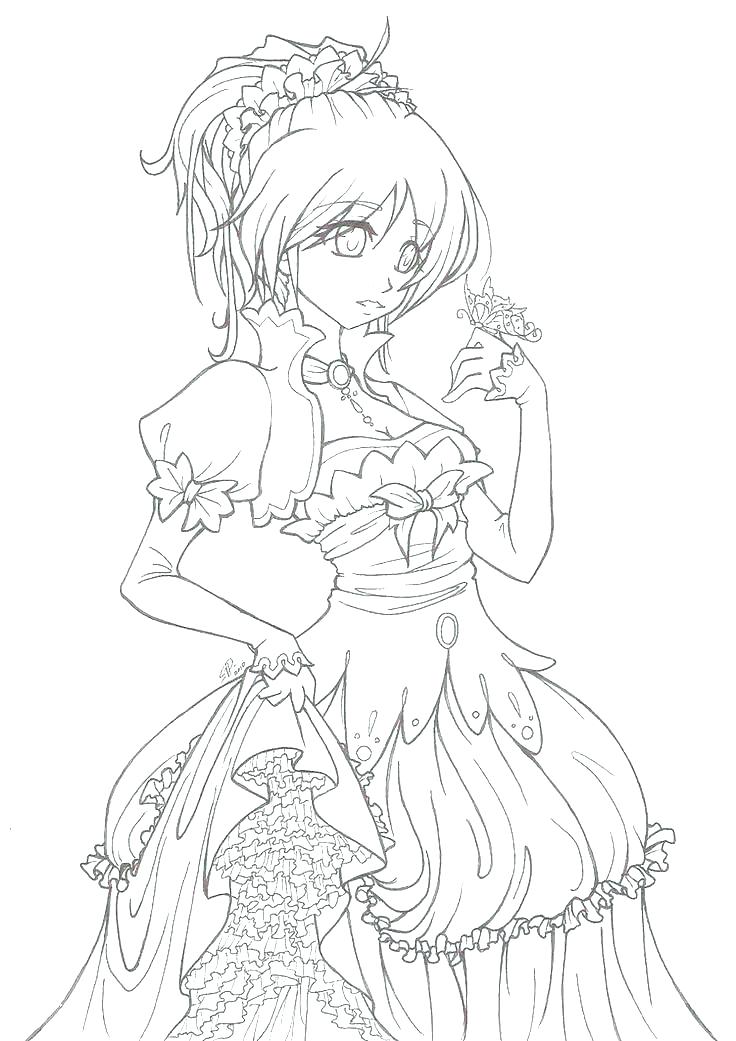 736x1041 Anime Coloring Books For Adults Together With Anime Princess