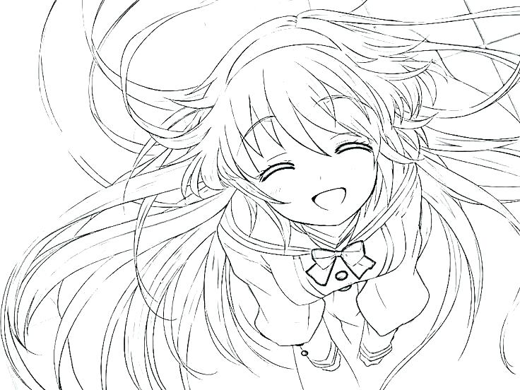 736x552 Cute Anime Girl Coloring Pages Anime Princess Coloring Pages