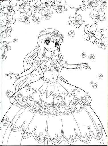 379x512 Motivation Involving Anime Princess Coloring Pages For Girls