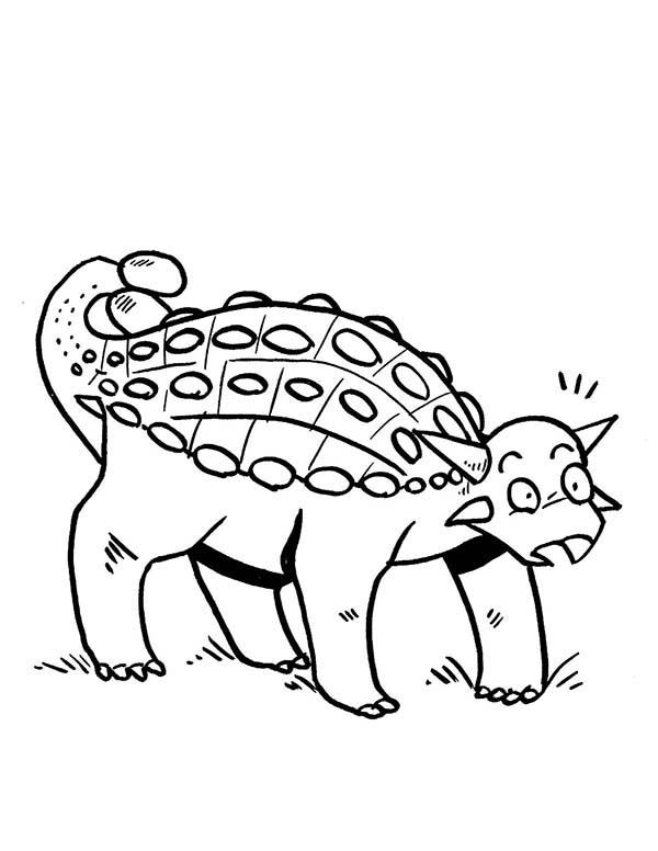 600x776 Ankylosaurus Is Surprised Coloring Page