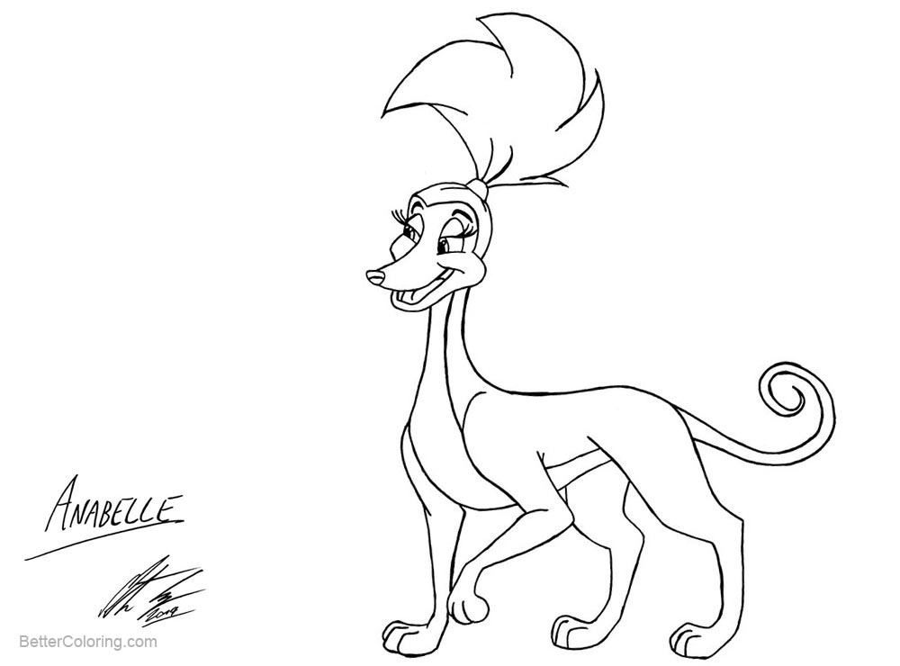 1000x740 Annabelle From All Dogs Go To Heaven Coloring Pages By Morteneng21