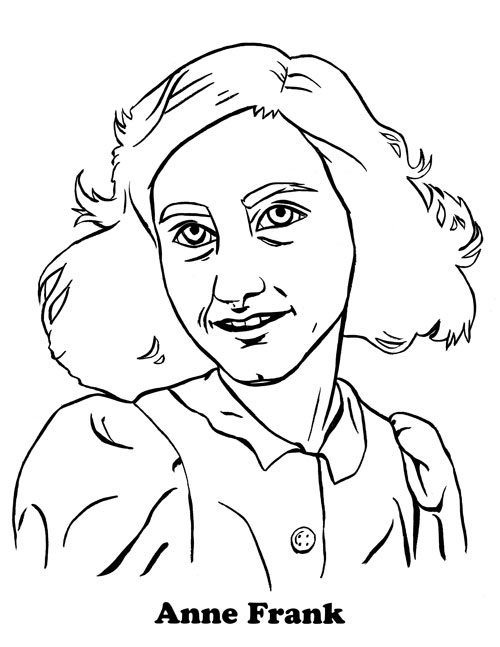 500x647 Anne Frank Coloring Page Coloring Pages Anne Frank