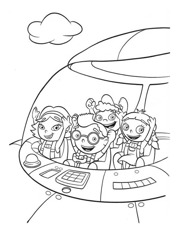 600x776 Quincy Leo Annie And June In Little Einsteins Rocket Coloring Page