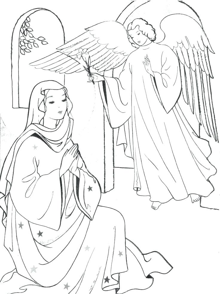 736x983 Hail Mary Coloring Page Annunciation Coloring Page March Mother