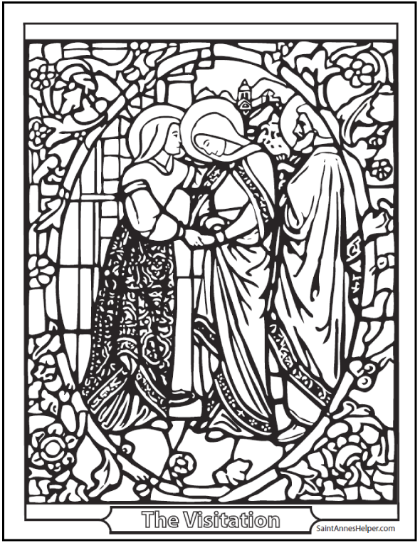 590x762 Rosary Coloring Pages Mysteries Of The Rosary Joyful