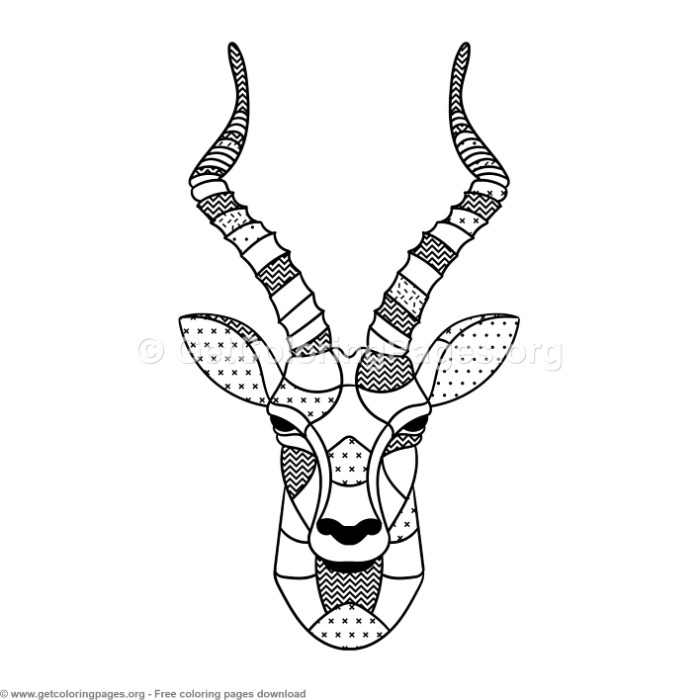 700x700 Scandinavian Style Antelope Coloring Pages
