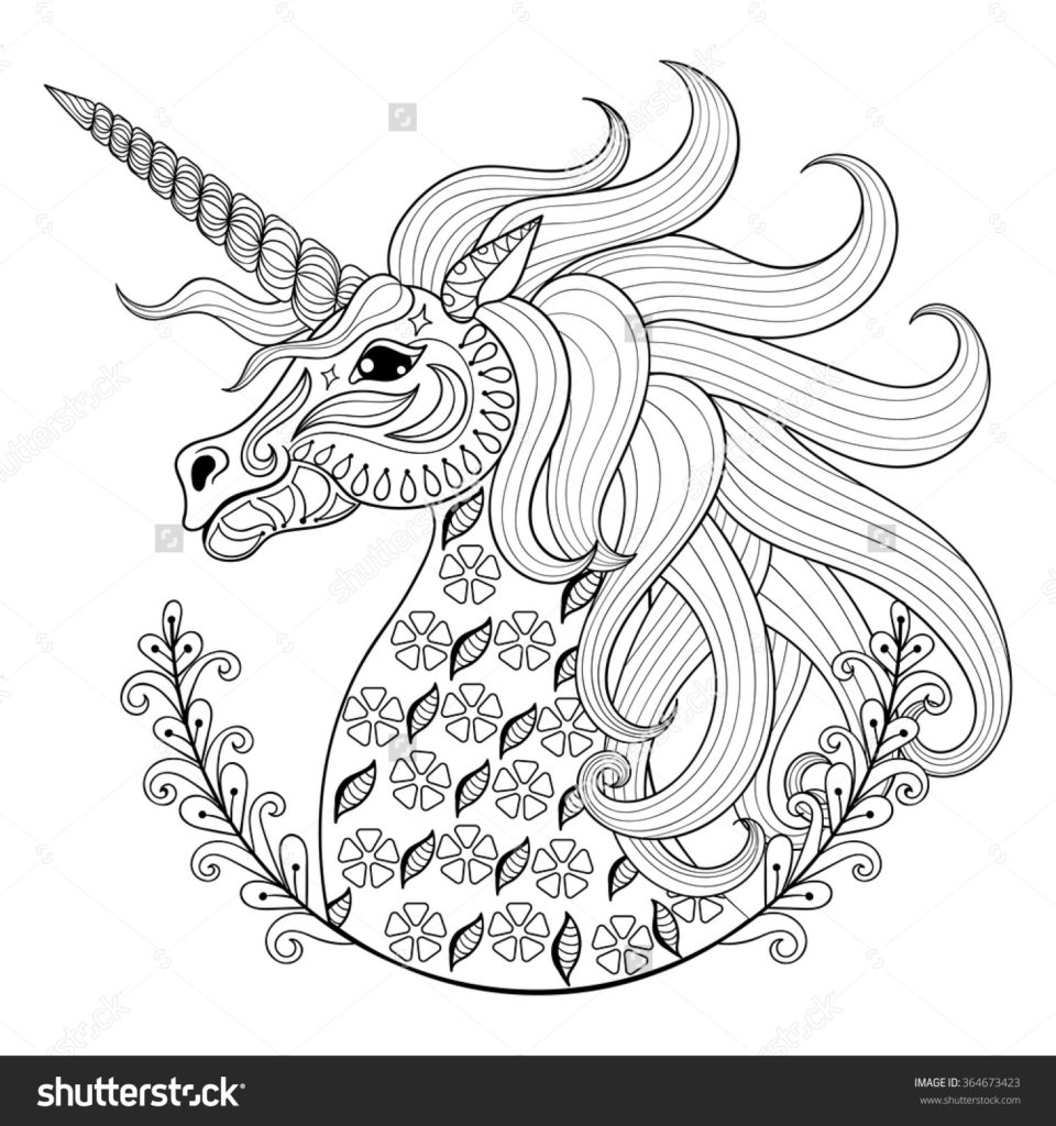960x1024 Hand Drawing Unicorn For Adult Anti Stress Coloring Pages Coloring