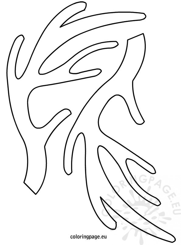 595x804 Reindeer Antlers Template Coloring Page