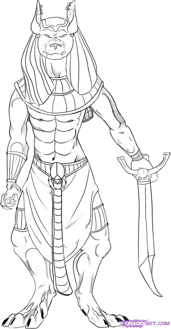 683x1311 How To Draw Anubis Egyptian God How To Draw Anubis