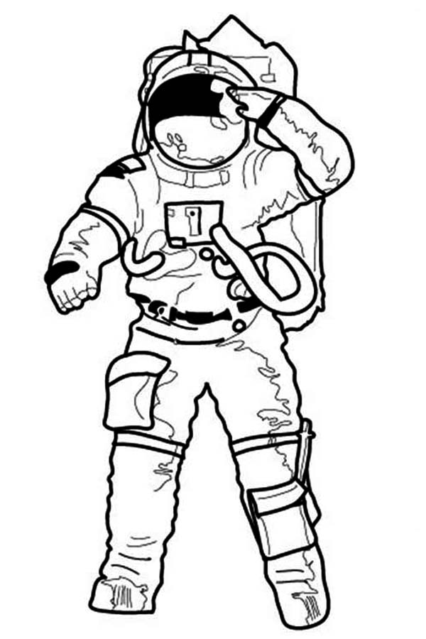 600x900 An Astronaut Making A Salute Before Going On Mission Coloring Page
