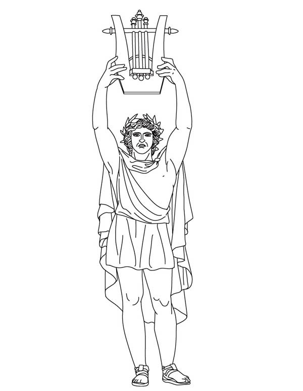 600x775 Apollo From Greek Gods And Goddesses Coloring Page