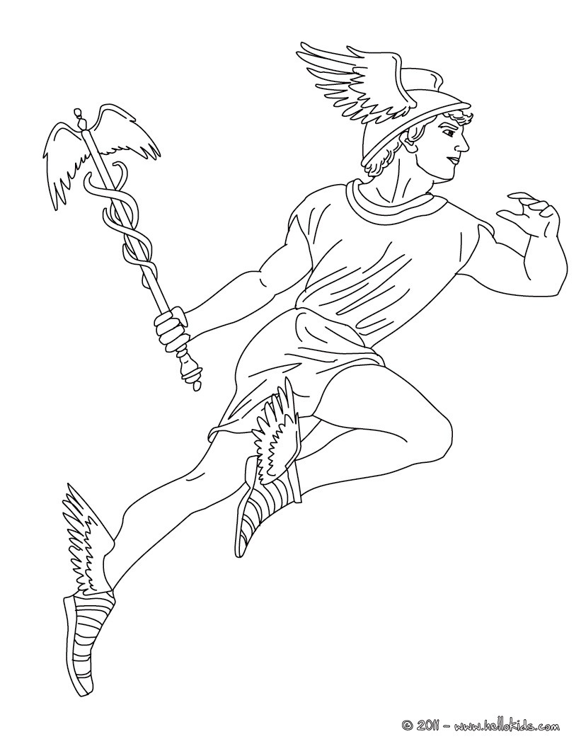 821x1061 Hermes The Greek God Of Herds Coloring Pages