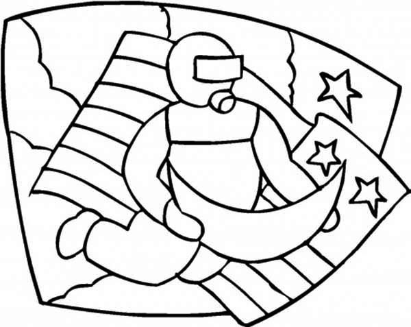 600x477 An Astronaut Emblem On The Apollo 11 Mission Coloring Page