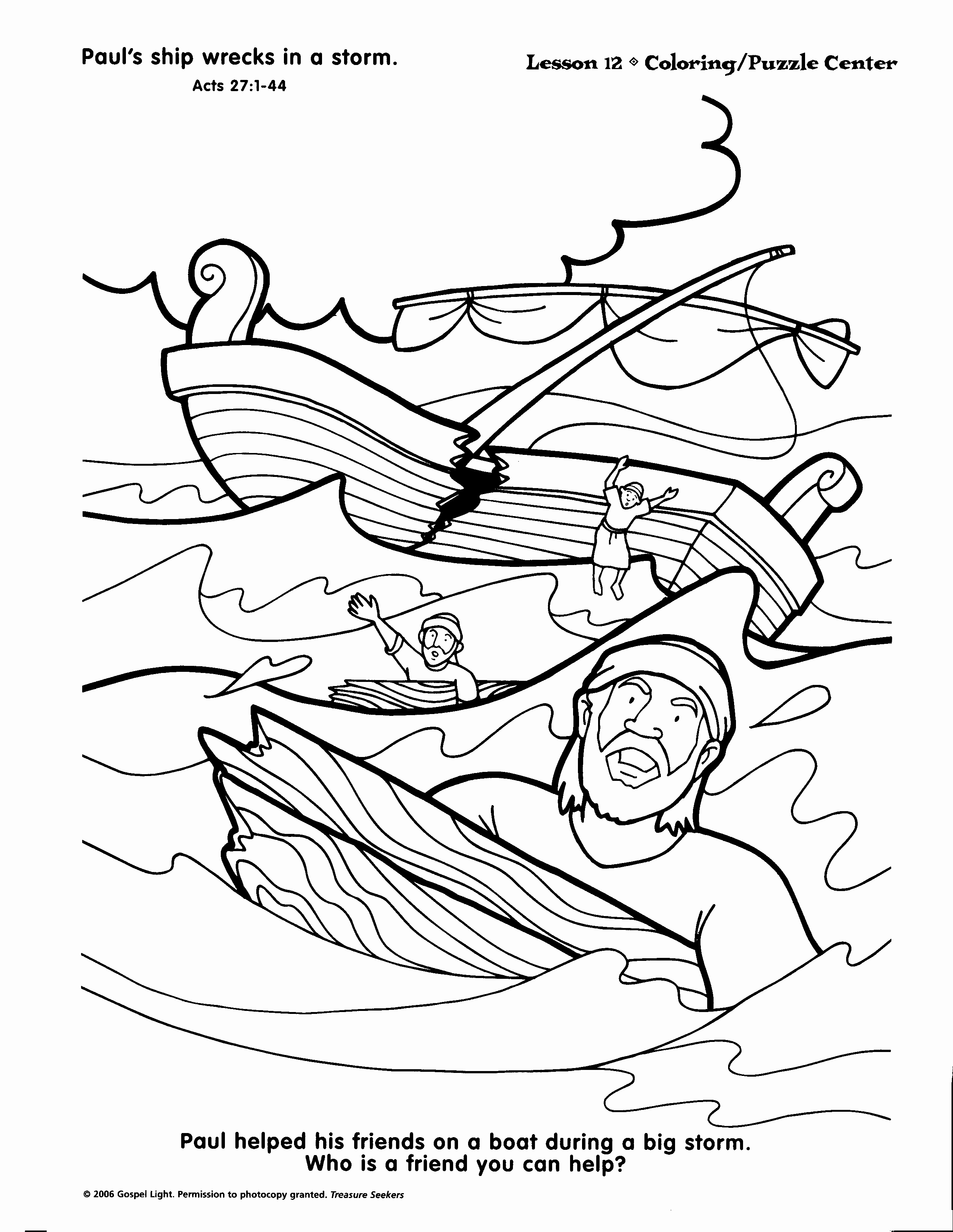 2551x3299 Apostle Paul Shipwrecked Coloring Page Gallery Paulus Leidt