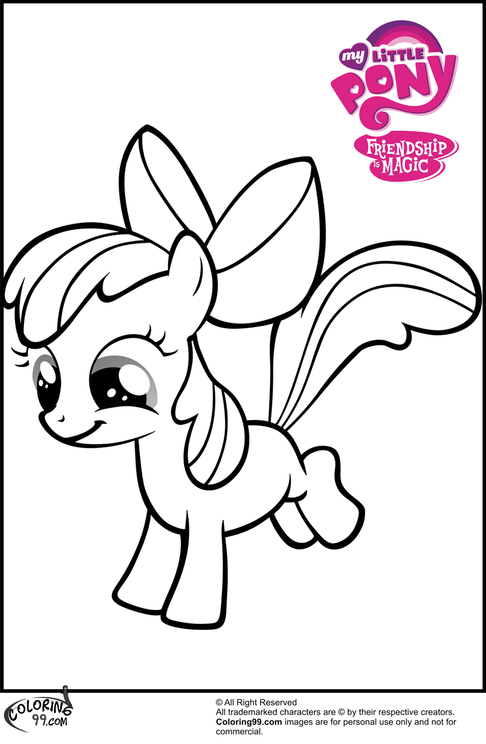 980x1500 My Little Pony Apple Bloom Coloring Page