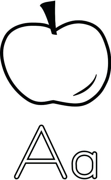 370x600 A Is Apple Coloring Page Apple Tree Coloring Pages