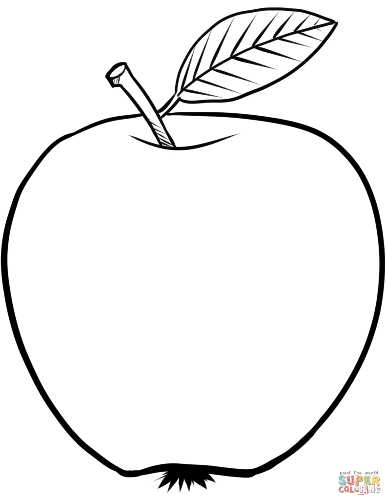 791x1024 Apple Coloring Sheet