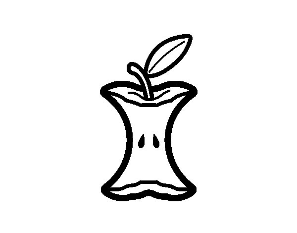 600x470 Apple Core Coloring Page