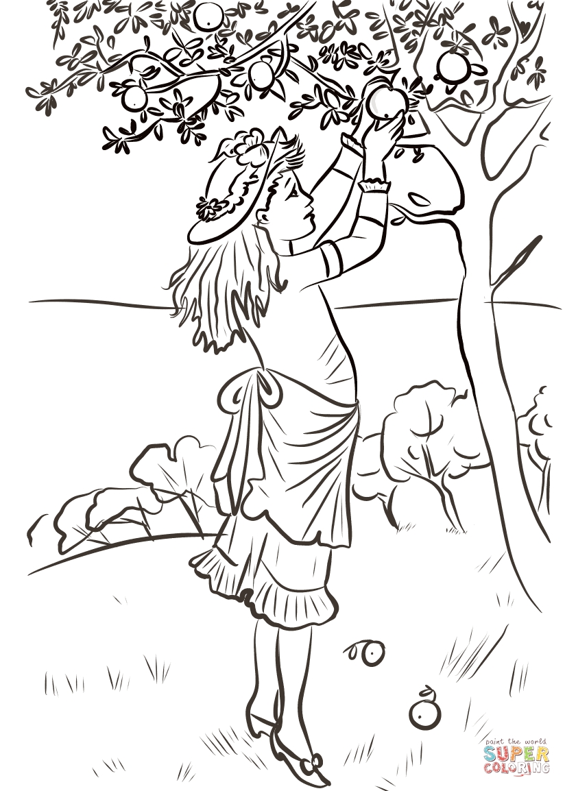 824x1154 Apple Picking Coloring Pages Free Design Templates