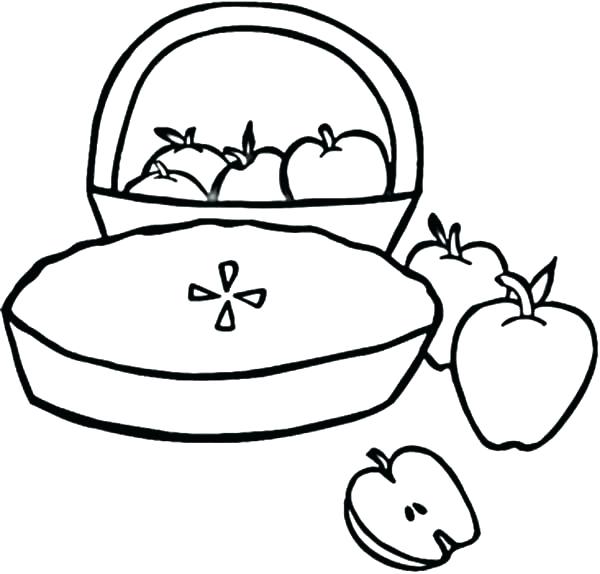 600x574 Apple To Color Printable Apple Color Sheet Melon Fruit Fruits