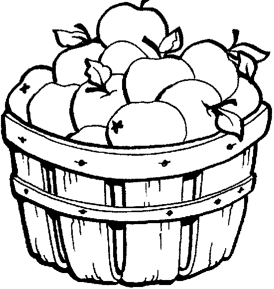 550x579 Apple Basket Coloring Page Coloring Page For Kids Kids Coloring