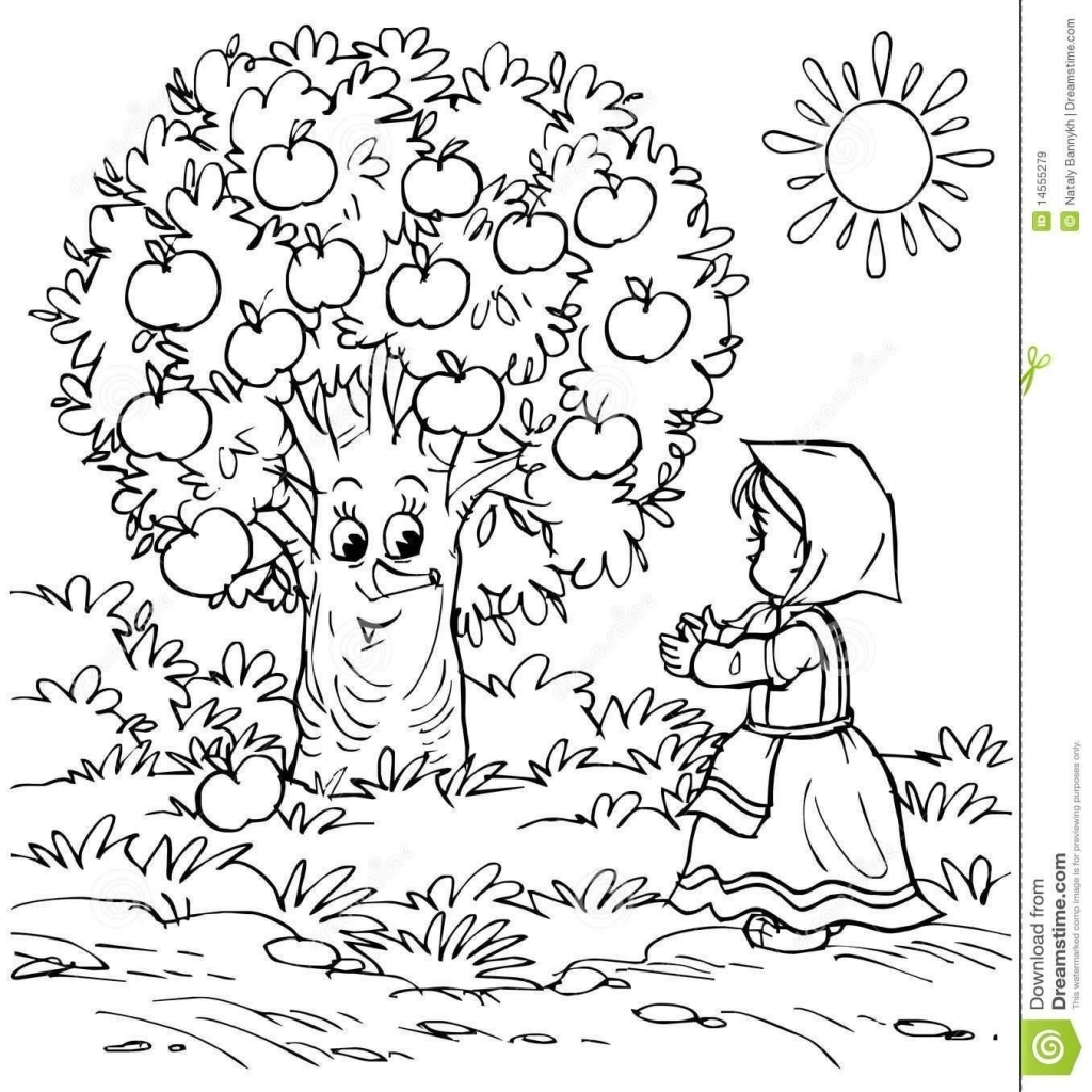 1024x1024 Apple Picking Coloring Pages Coloring Sheets Throughout The Most