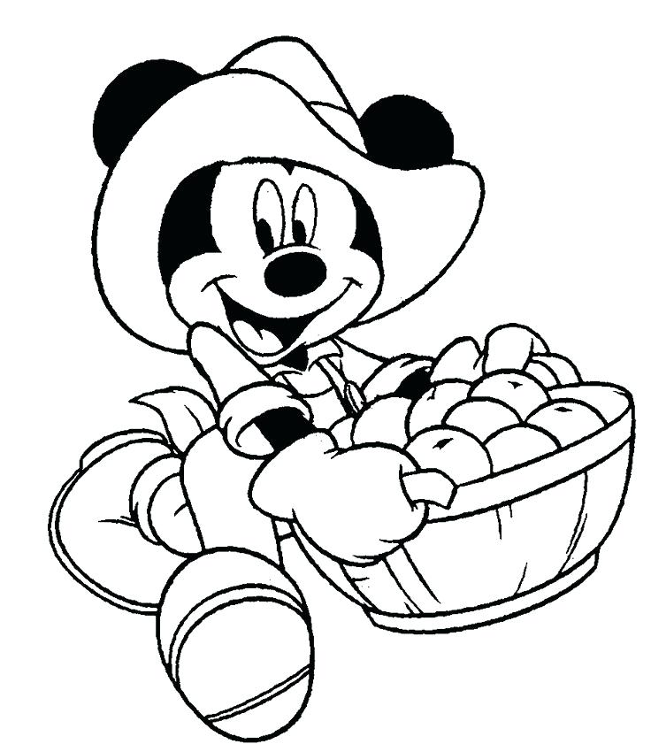736x841 Mickey Mouse Thanksgiving Coloring Pages And Mickey Mouse Apple