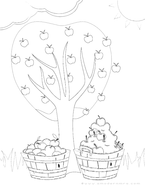 495x640 Printable] Apple Picking Coloring Page A Modern Mrs.
