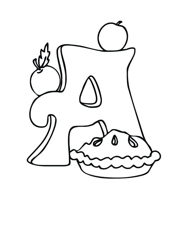 600x750 Awesomepple Pie Coloring Pagendpple Pie On Learning Letter