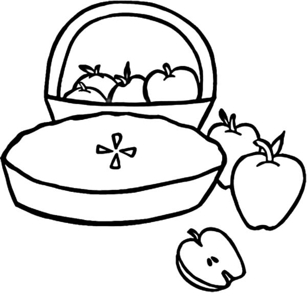 600x574 Apple Pie And Apple Basket Coloring Pages Best Place To Color