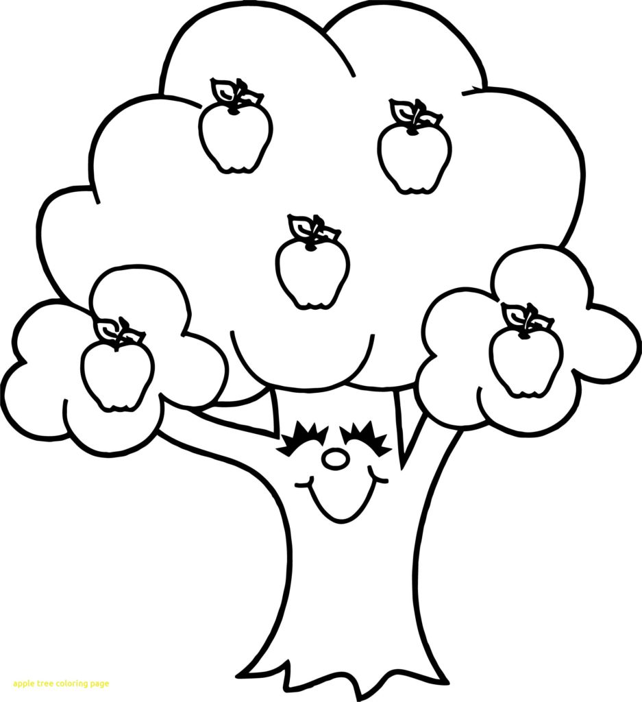 937x1024 Apple Tree Coloring Page 1