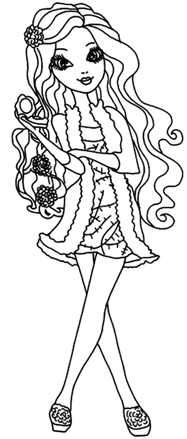 600x1406 Ever After High Apple White Curly Hair Coloring Pages