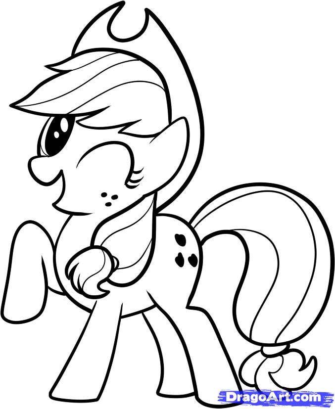 677x827 How To Draw Applejack, My Little Pony, Step By Step, Cartoons