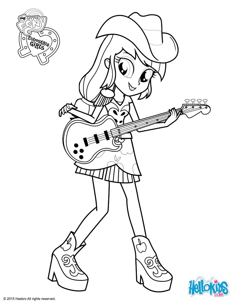 820x1060 My Little Pony Coloring Pages Applejack Equestria Girls Free