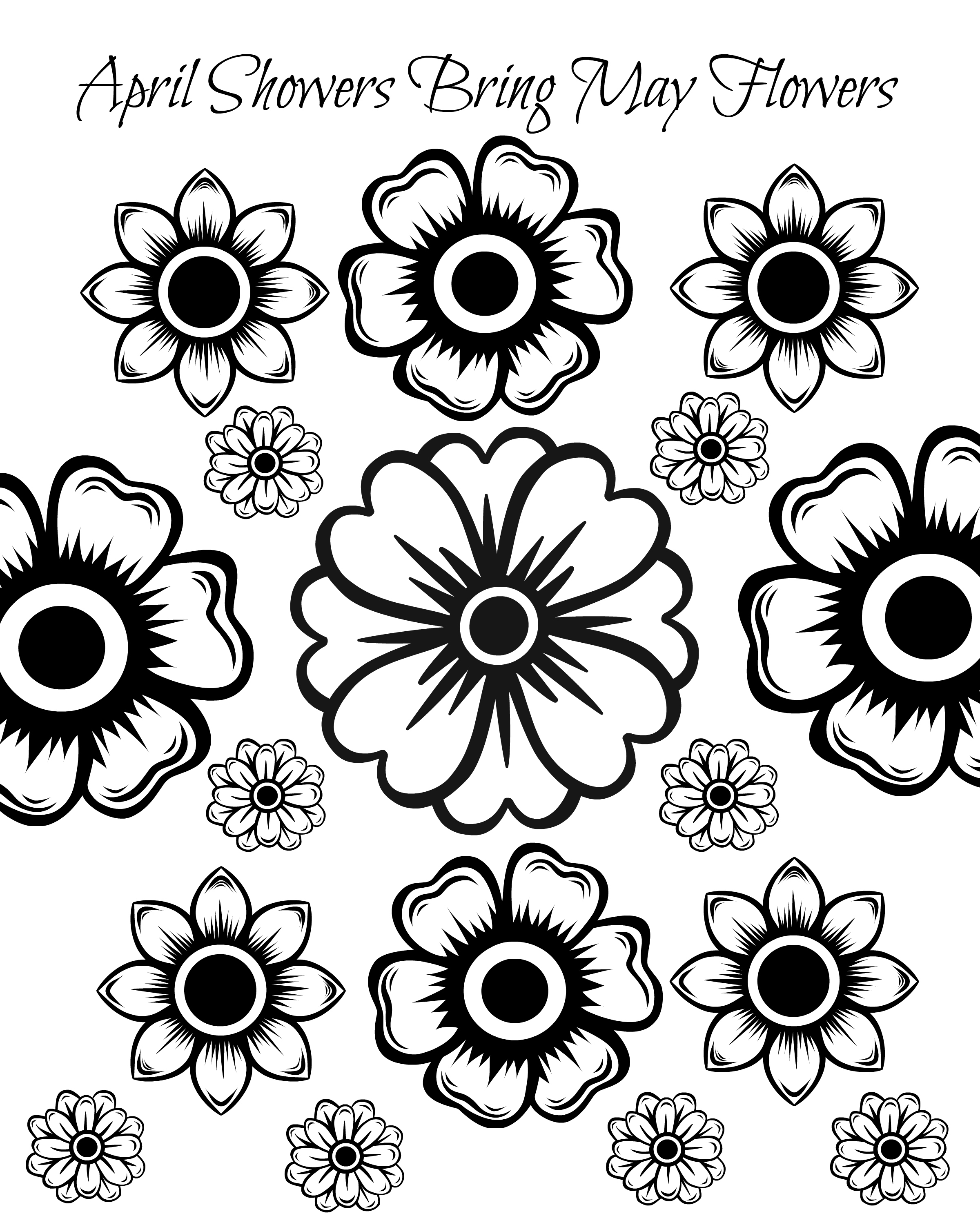 2400x3000 New Free Printable May Flowers Adult Coloring Page