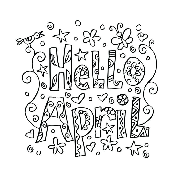 736x721 April Coloring Pages Hello Coloring Page April Showers Bring May