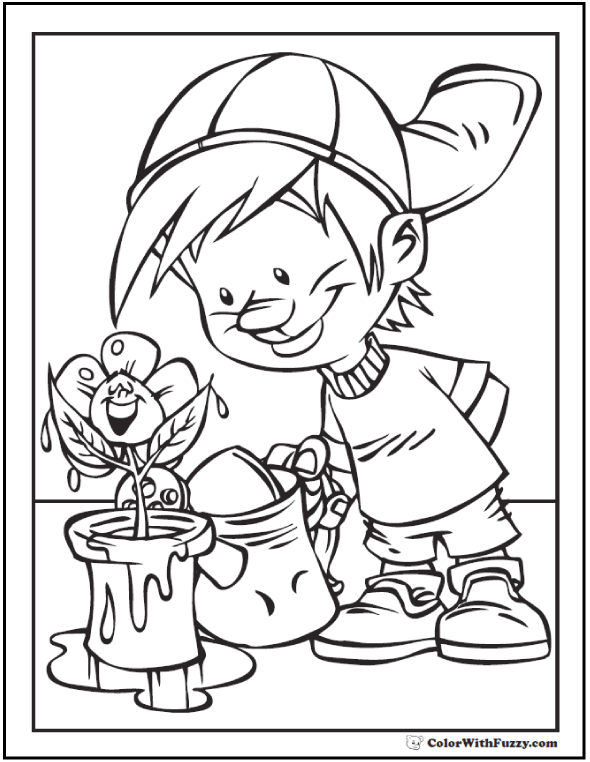 590x762 Spring Flowers Coloring Page Customizable Printables
