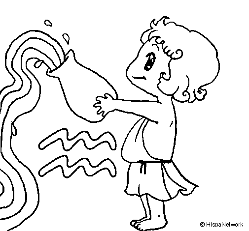 505x470 Aquarius Coloring Page