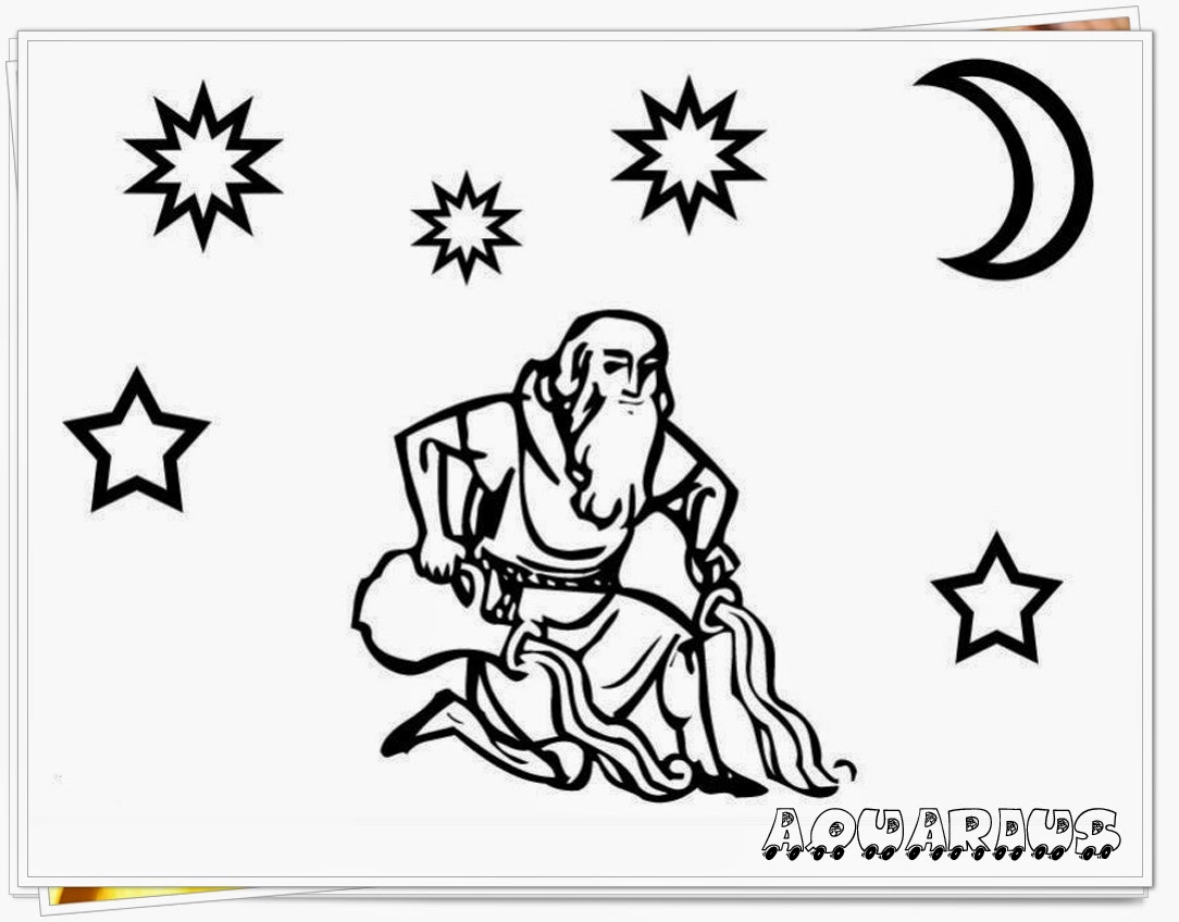1084x848 Aquarius Zodiac Coloring Pages