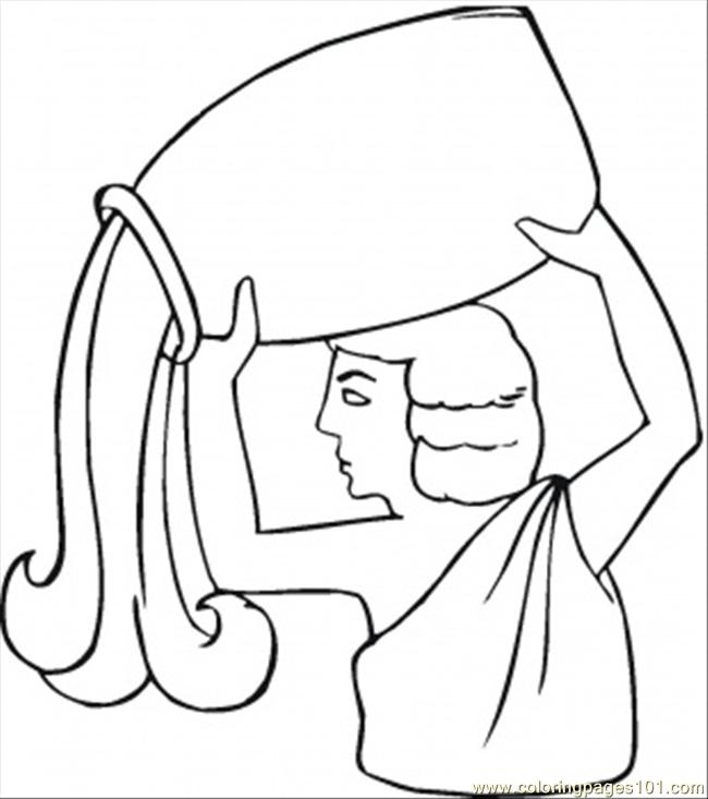 650x733 Aquarius Coloring Page