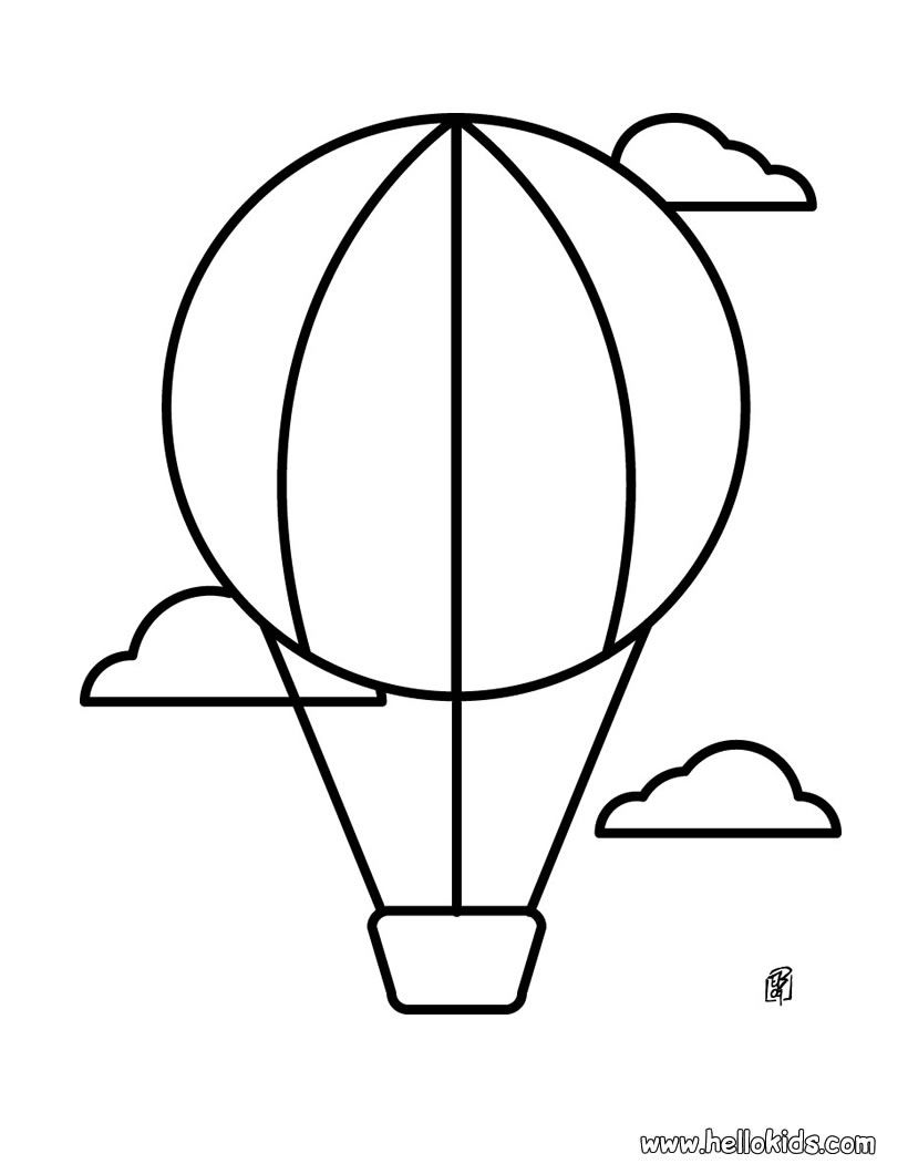 820x1060 Desenho De Um De Um De Ar Quente Para Colorir