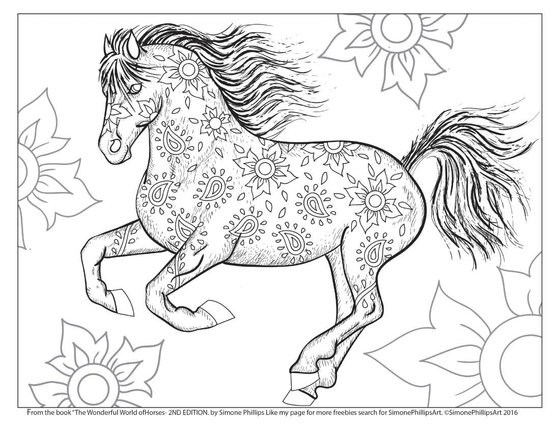 1094x838 Running Arabian Horse Coloring Page On Pages For Adults