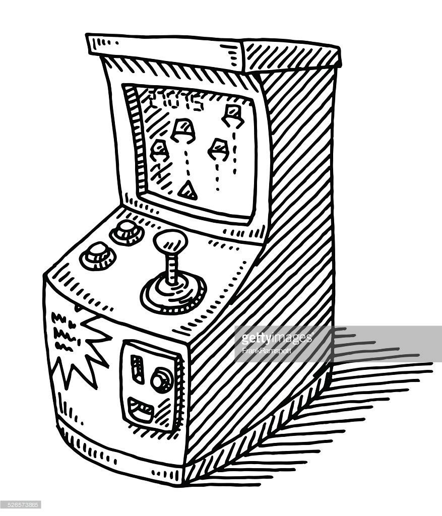 877x1024 Coin Operated Arcade Video Game Drawing Vector Id526573865 6