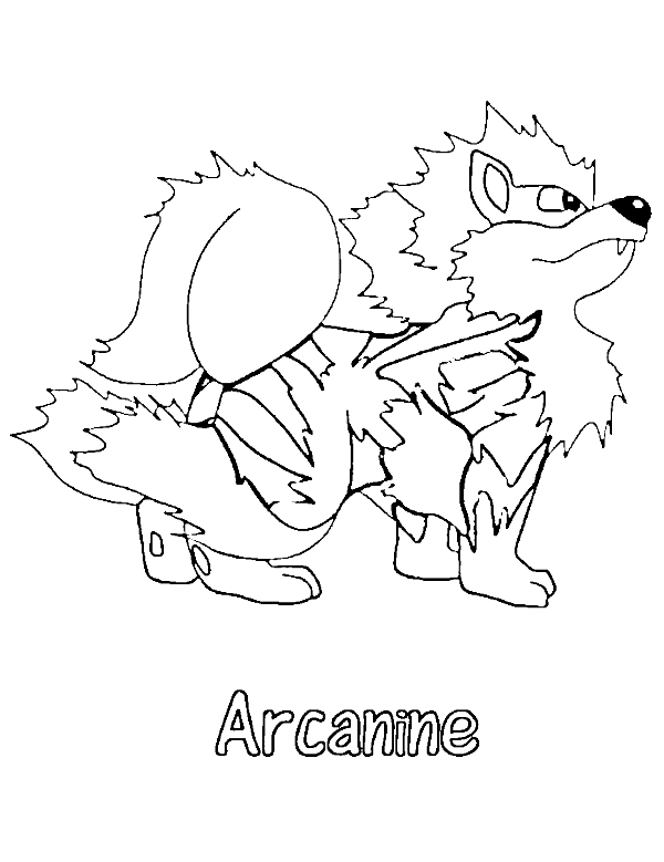 600x779 Arcanine Pokemon Coloring Page
