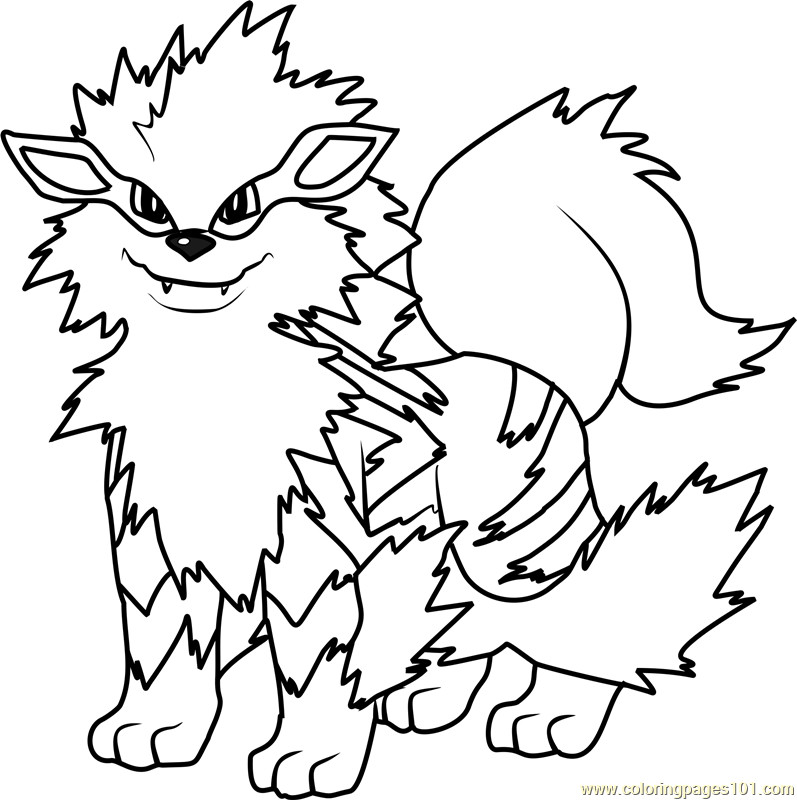 797x800 Arcanine Pokemon Coloring Page Free Pok Mon Pages For Kids 27568