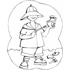 300x300 Archaeologist With Ancient Vase Coloring Page
