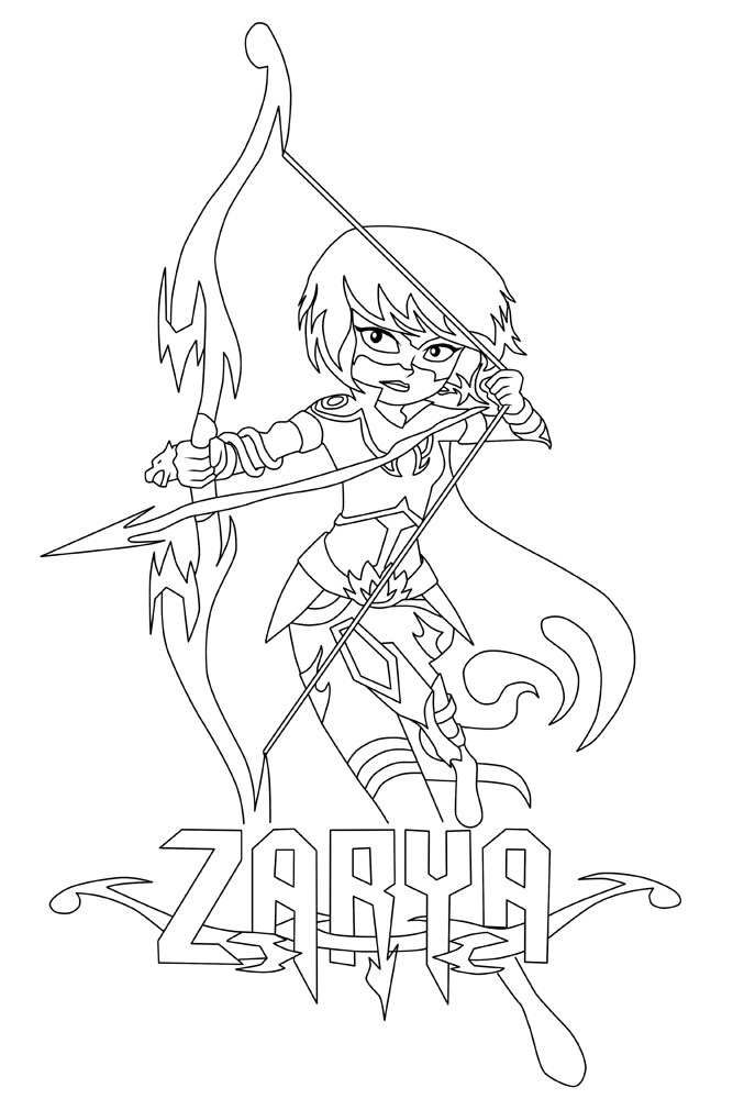 667x1000 Zarya Mysticons Archer Coloring Page