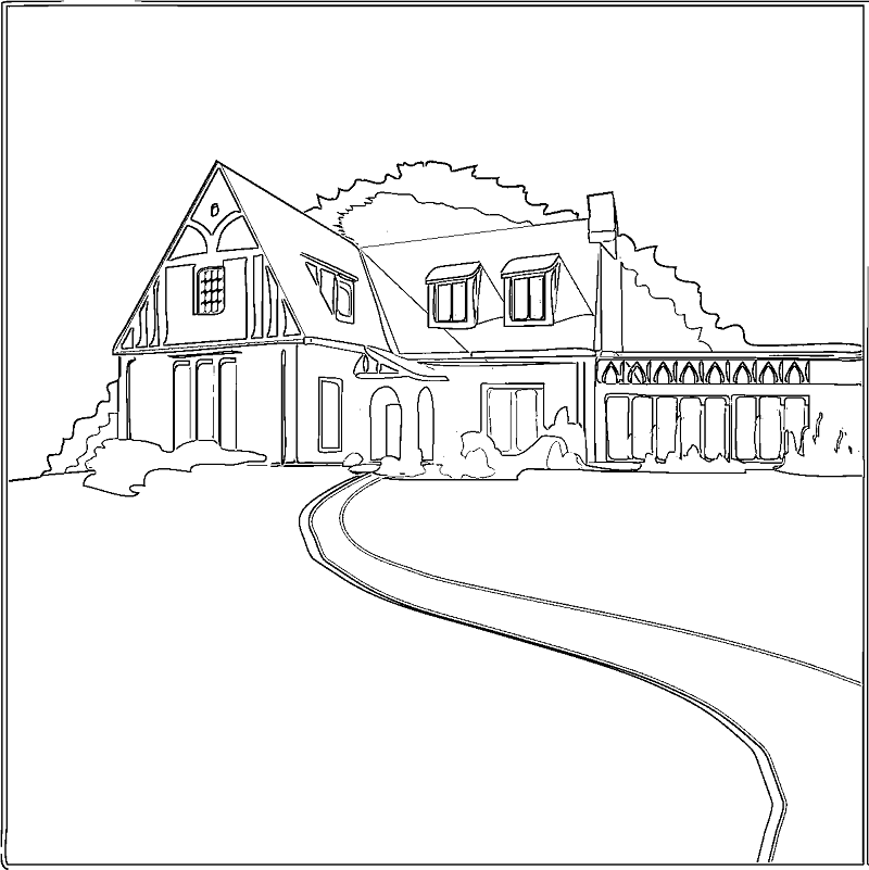 800x801 Architecture Coloring Pages