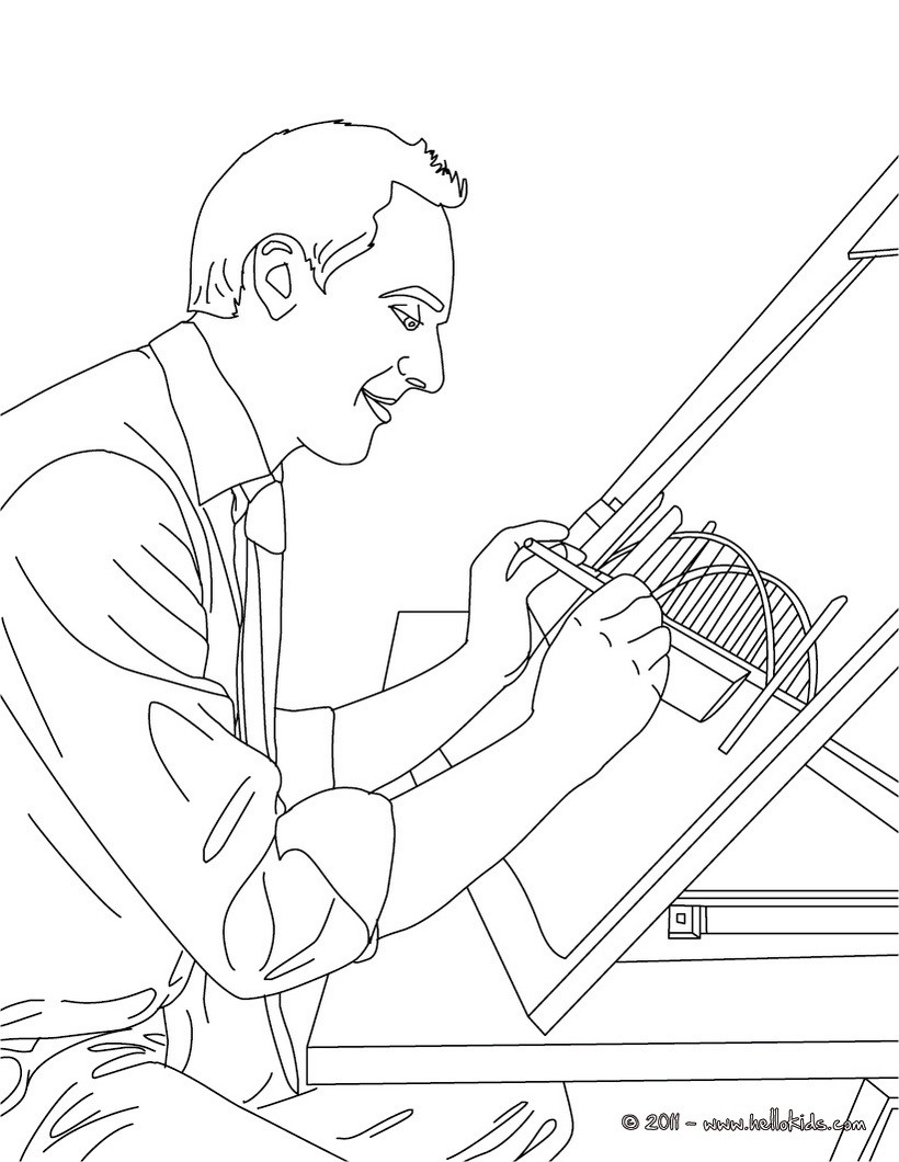 820x1060 Architect Coloring Pages