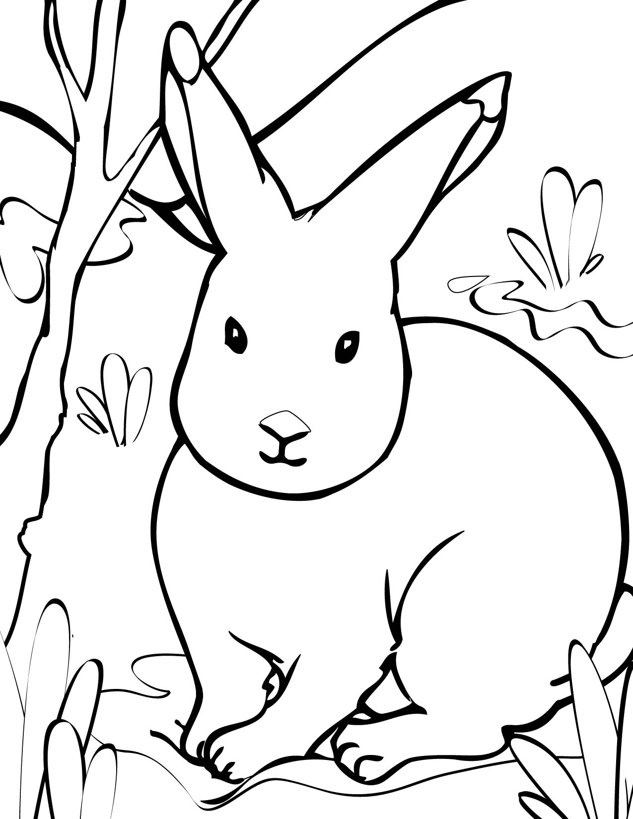 1275x1650 Arctic Hare Coloring Page